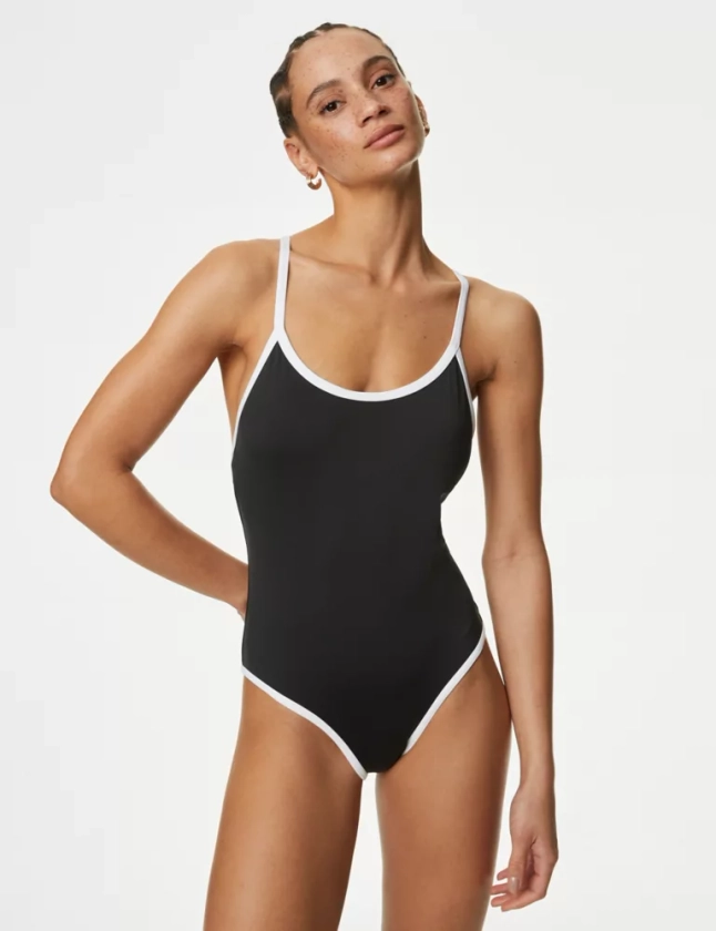 Contrast Scoop Neck Swimsuit | M&S Collection | M&S