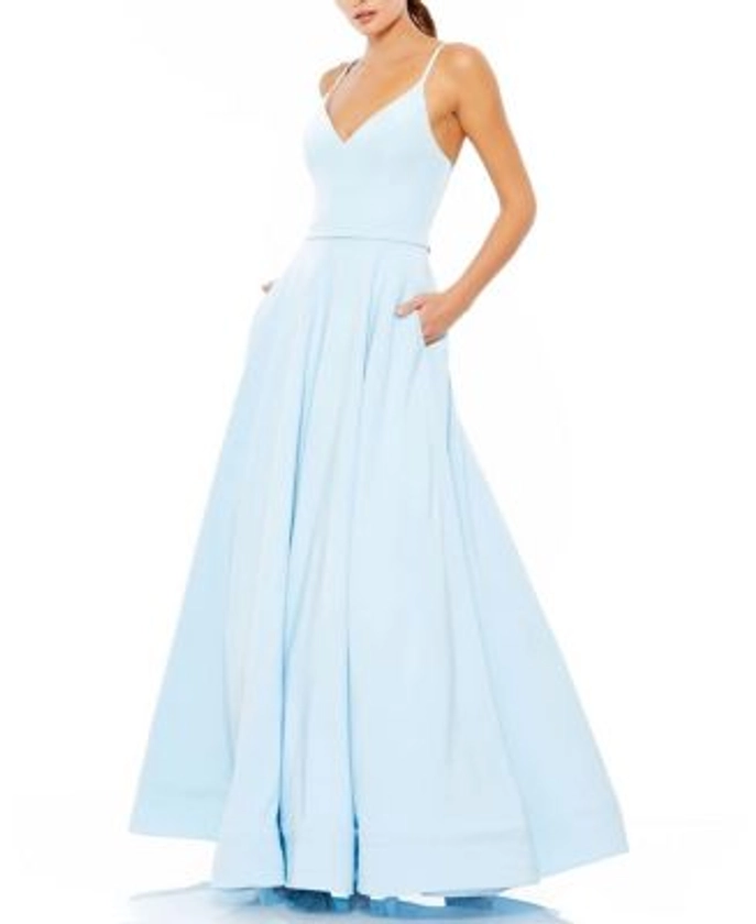 Mac Duggal Classic A-Line V-Neck Ballgown | Bloomingdale's Women Dresses Evening & Formal Gowns