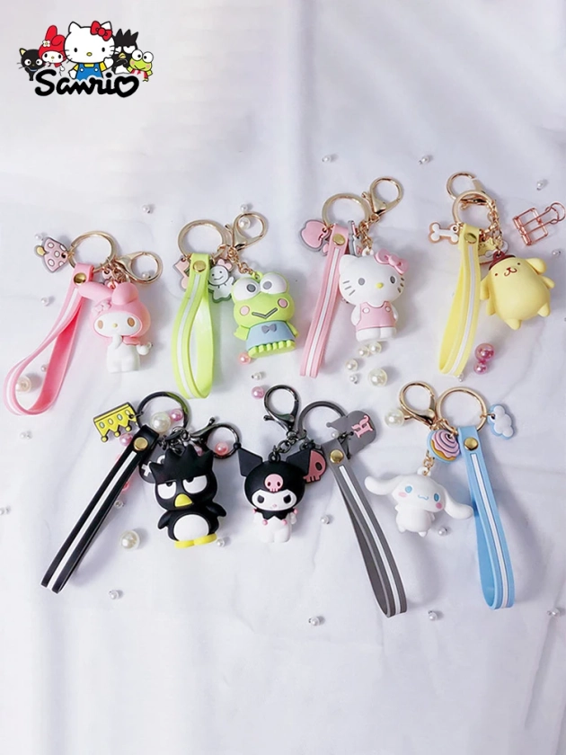 Kawaii Sanrio Hello Kitty Keychain Kawaii Cartoon Kuromi Car Key Ring Melody Cinnamoroll Backpack Pendant Ornaments Girls Gifts - AliExpress