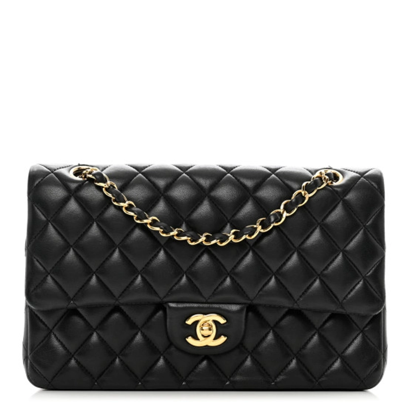 CHANEL Lambskin Quilted Medium Double Flap Black | FASHIONPHILE