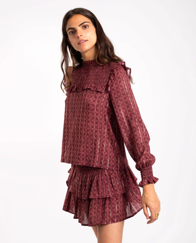 Bordeous bee nest blouse | THE-ARE