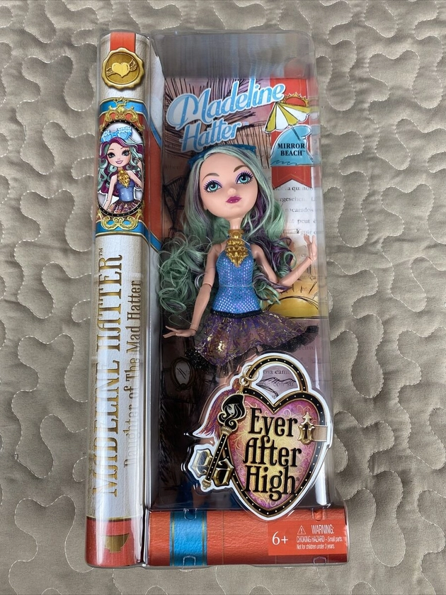 Madeline Hatter Doll Ever After High Mirror Beach 2014 Retired New In Box