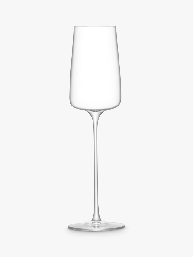 LSA International Metropolitan Glass Champagne Flute, Set of 4, 230ml, Clear