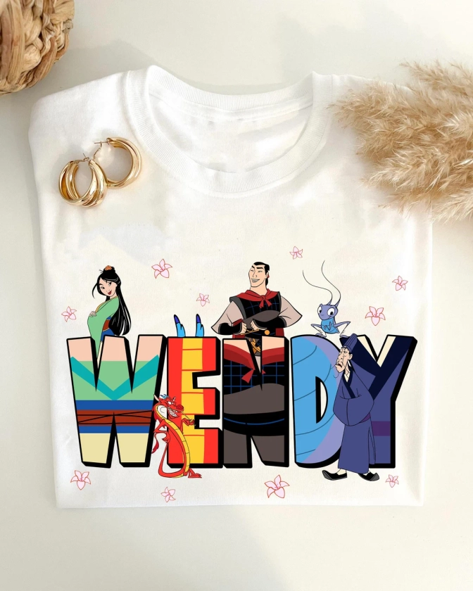 Custom Name Mulan Themed Comfort Colors Shirt, Mulan Mushu Li Shang Cri-Kee, Personalized Disney T-shirt, Disneyland Trip, Birthday Gift