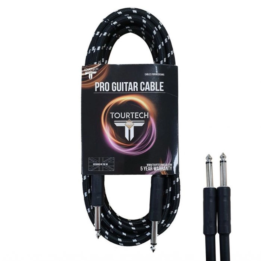 TOURTECH Pro Straight Guitar Cable, 3m, Black & Grey