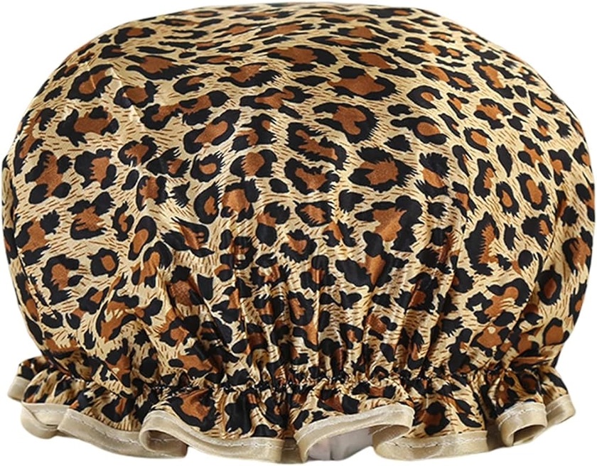 1 Piece Shower Cap Reusable Bath Cap, Double Thickening Waterproof Shower Cap (Leopard Print) : Amazon.co.uk: Beauty