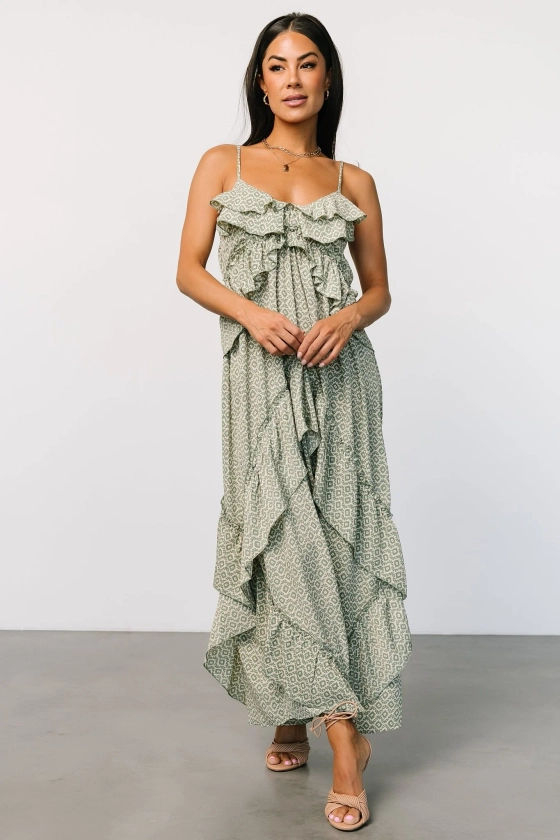 Nara Maxi Dress | Green Print