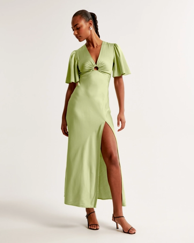 Women's Angel Sleeve O-Ring Gown | Women's Dresses & Jumpsuits | Abercrombie.com