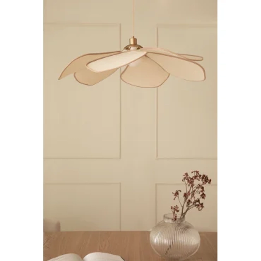 Lampe de plafond en coton et lin rustique Benavid