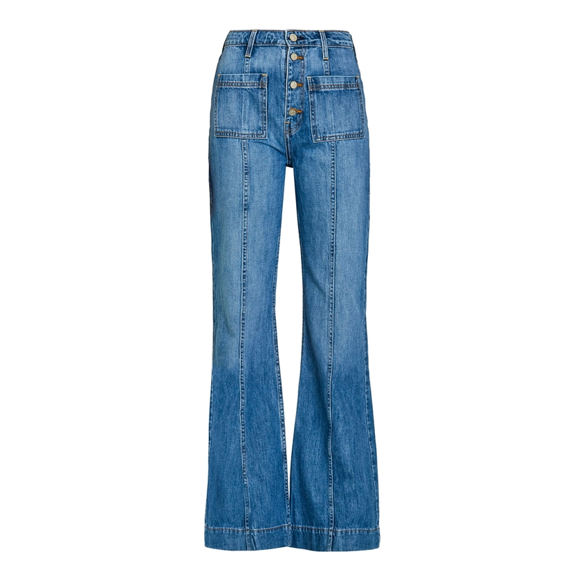 High Rise Patch Pocket Jeans In Laguna Beach by Noend Denim