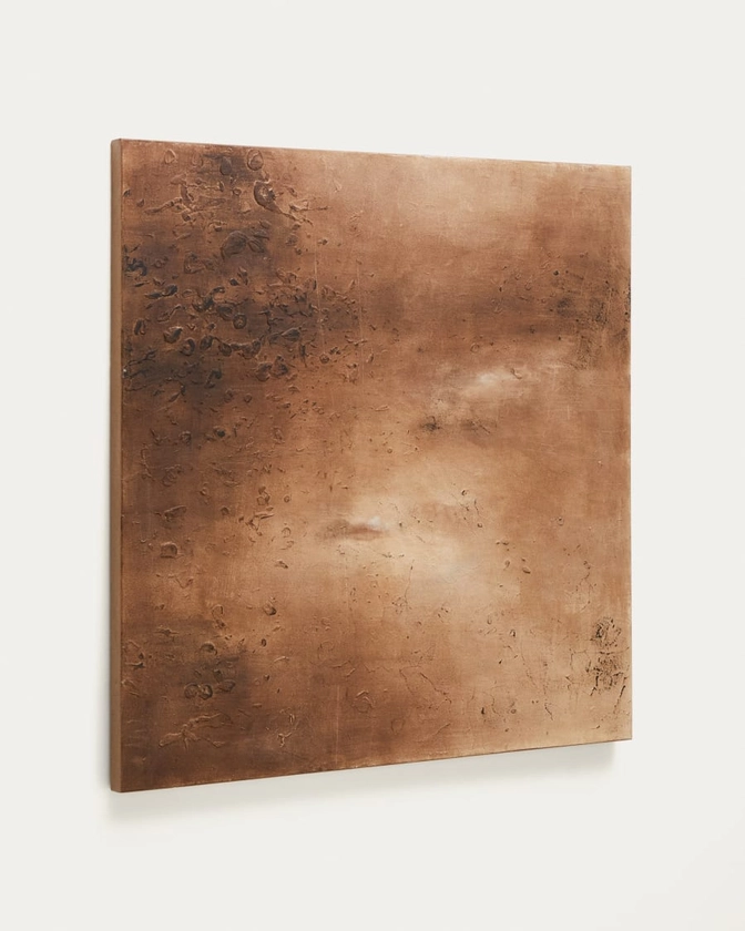 Tableau abstrait Sabira en cuivre oxydé 100 x 100 cm | Kave Home®