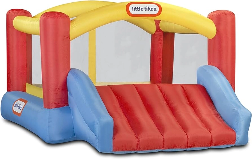 Little Tikes Jump 'n Slide Bouncer - Bouncing Playset with Safety Netting - Outdoor Use - Carry Bag, Heavy Duty Blower, & Repair Patches - Encourages Active Play - For Kids Ages 3+ [Amazon Exclusive] : Amazon.co.uk: Toys & Games