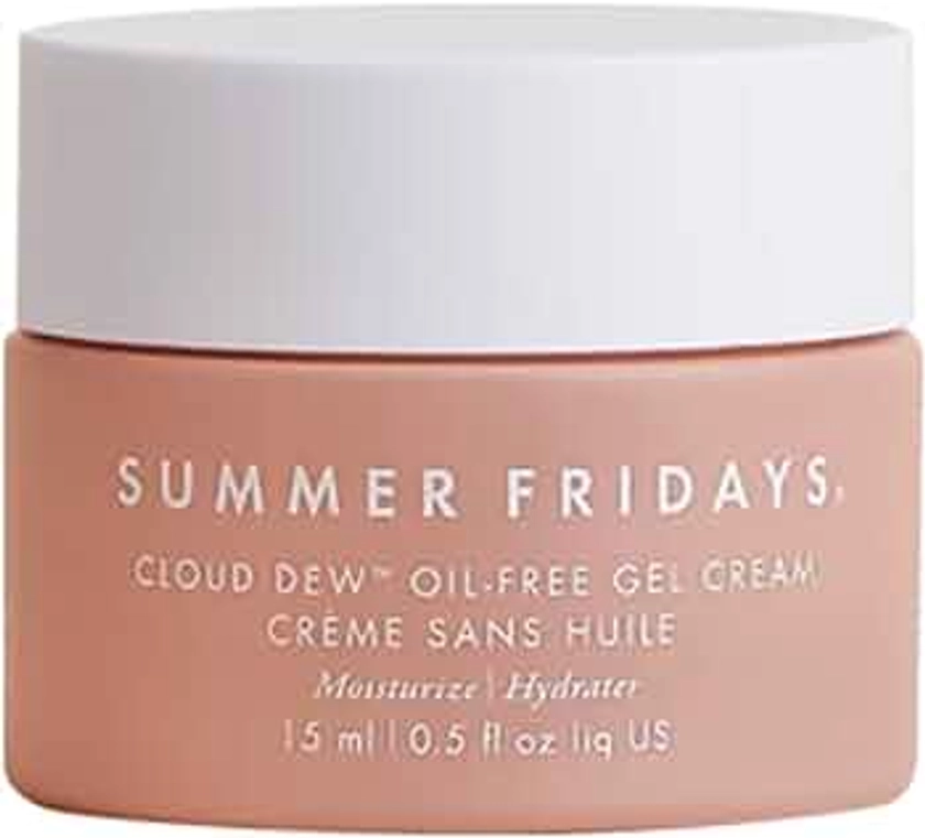 Summer Fridays Cloud Dew Gel Cream Moisturizer Mini - Lightweight Gel Cream Face Moisturizer with Hyaluronic Acid + Ceramides for Skin Plumping Hydration (0.5 Fl Oz)