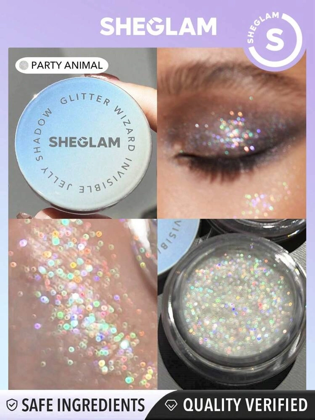 SHEGLAM Glitter Wizard Invisible Jelly Shadow-Party Animal Glitter Eyeshadow Gel Fashion Color High Shine Finish Evenly Pigmented Glitter Shimmer Eyeshadow Black Friday Winter Party Eyeshadow