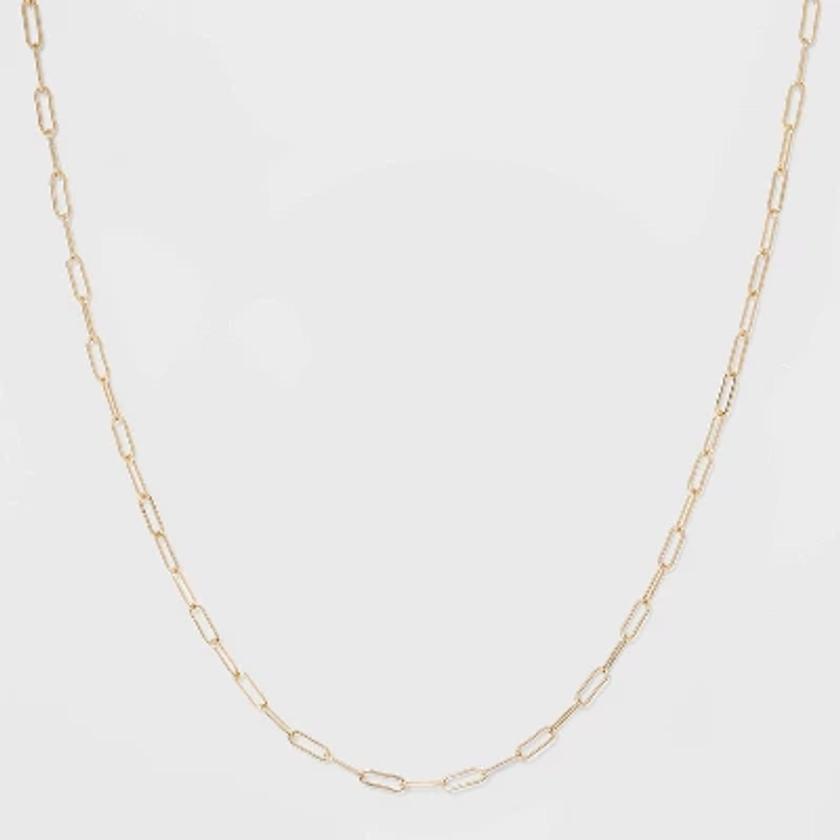 Paper Clip Chain Short Necklace - A New Day™ Gold