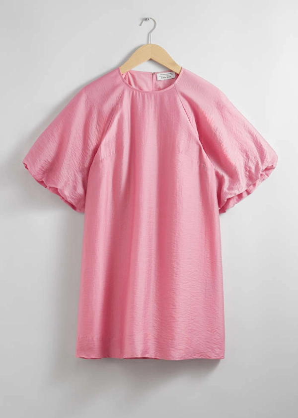 Balloon-Sleeve Mini Dress - Pink - & Other Stories PT