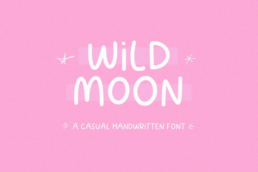 Wild Moon Font Casual Font, Cute Fonts, Cricut Font, Logo Font, Doodle Font, Font Bundle, Canva Fonts, Modern Font, Goodnotes Font - Etsy