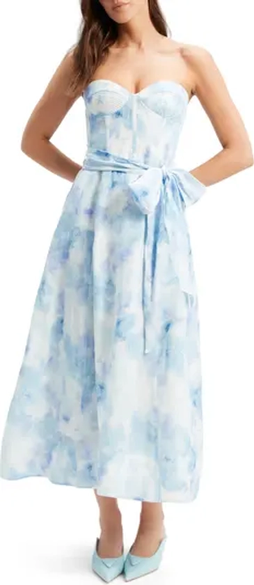 Bardot Vibrant Tie Dye Strapless Corset Dress | Nordstrom