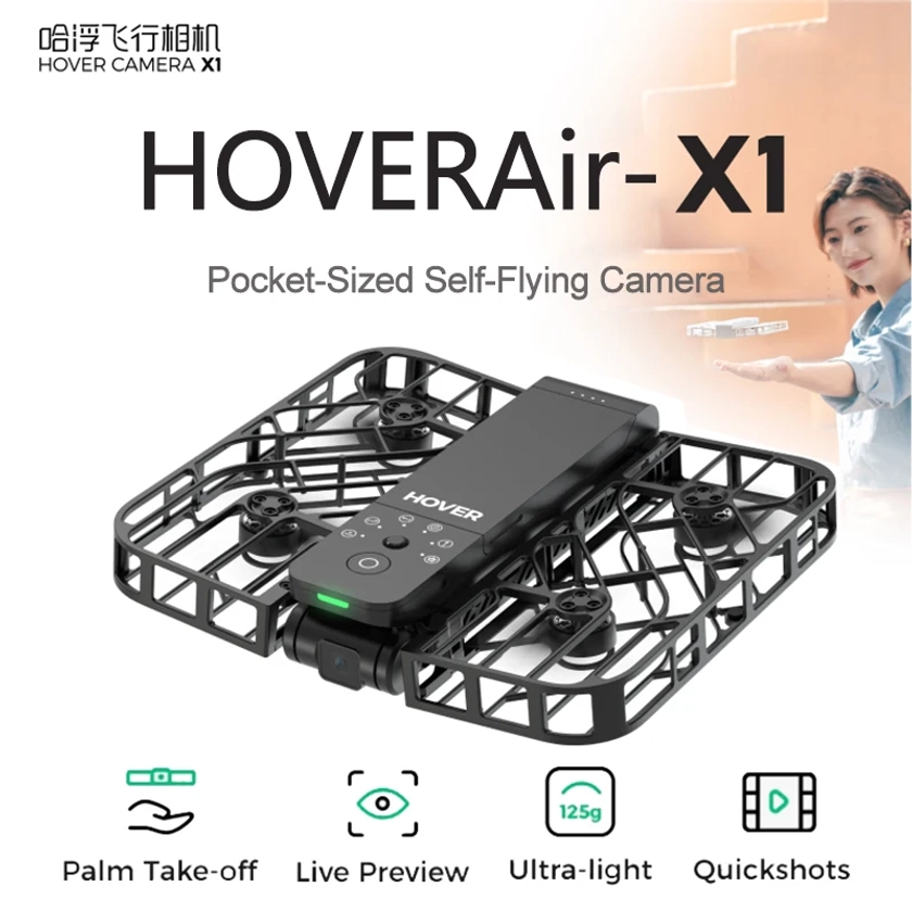 HOVERAir X1 Pocket-Sized Self-Flying Drone Camera Live Preview Selfie anti-shake HD drone for outdoor camping travel