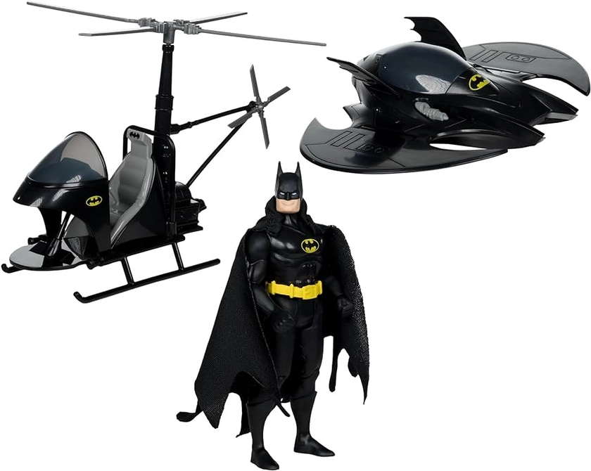 McFarlane Toys - DC Super Powers Batman with Batwing and Whirlybat, 3pk, Gold Label, Amazon Exclusive