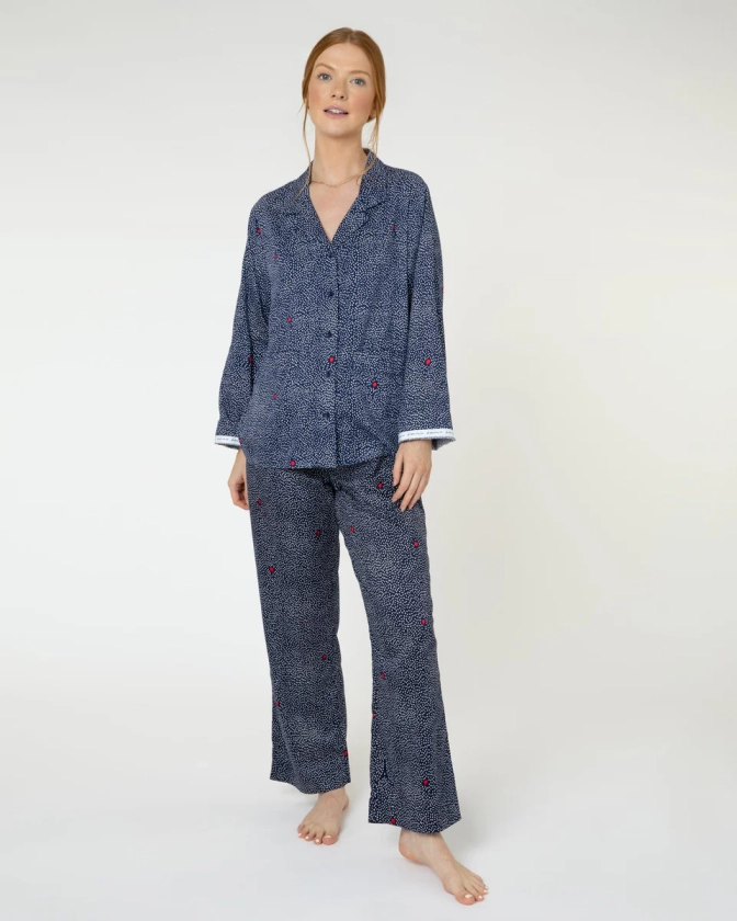 Float Away organic cotton pyjama set navy