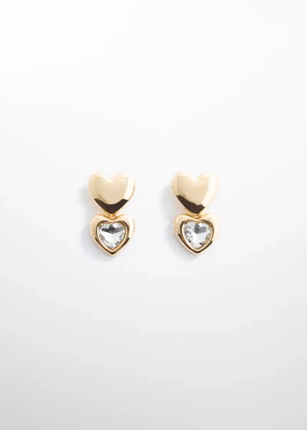 Crystal heart earrings - Women | Mango USA