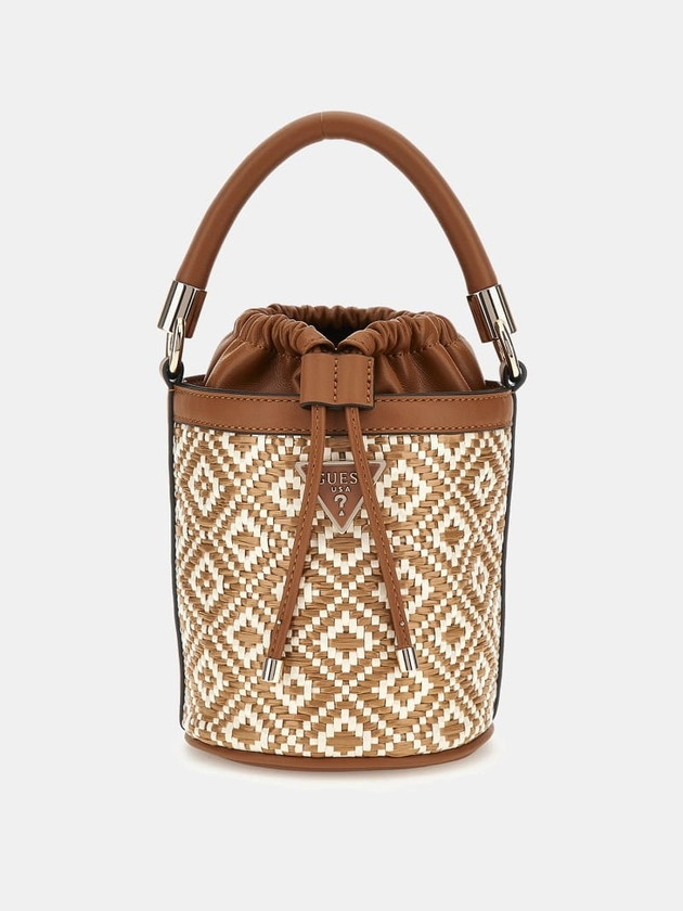 Rianee raffia mini bucket bag | GUESS® Official Website