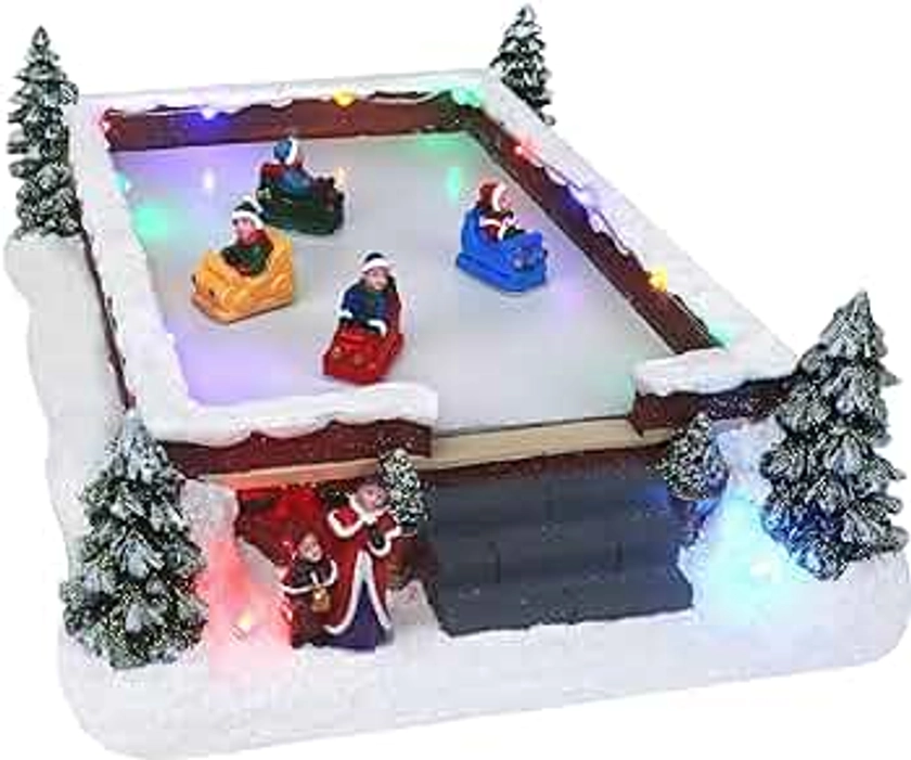 Christmas Village Bumper Cars - Animated Pre-lit Carnival - Musical Snow Village with Moving Bumper Cars - Perfect Addition to Your Christmas Indoor Decorations & Holiday Displays