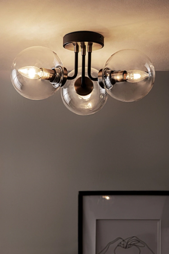 Buy Black Jackson 3 Light Flush Ceiling Light from the Next UK online shop