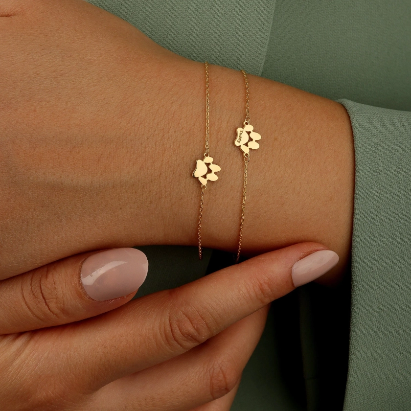 Paw Print Name Bracelet (Or Necklace)