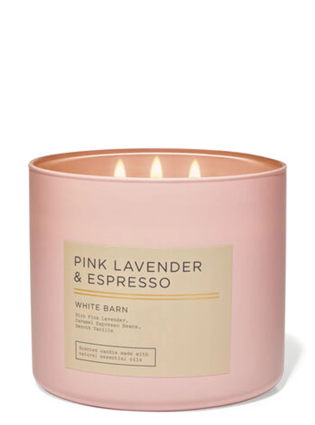 White Barn Pink Lavender & Espresso 3-Wick Candle