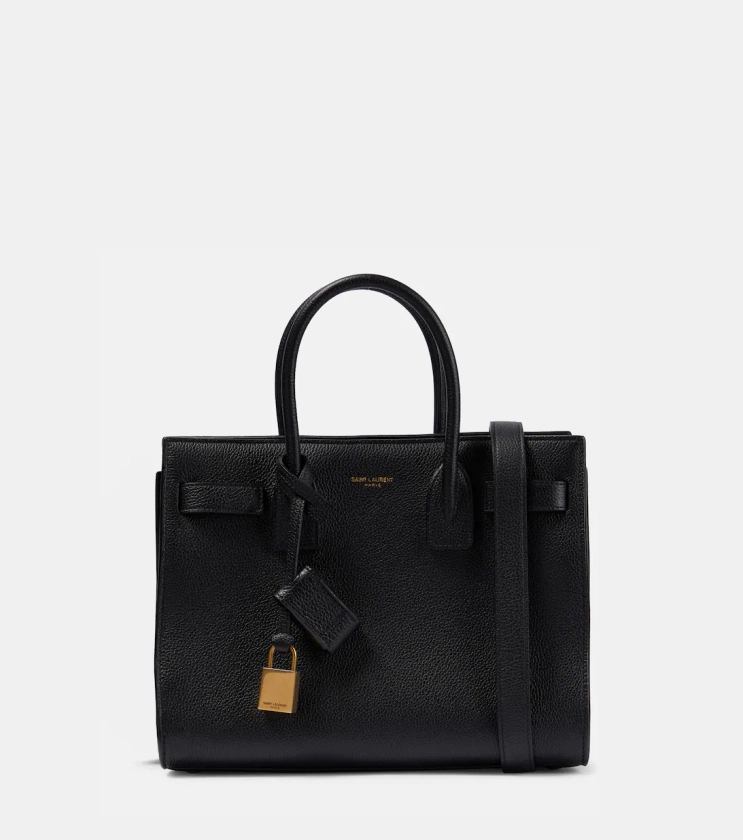 Sac De Jour Leather Tote Bag in Black - Saint Laurent | Mytheresa