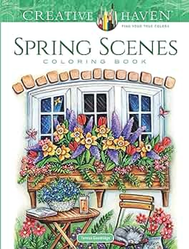 Creative Haven Spring Scenes Coloring Book (Adult Coloring Books: Seasons)