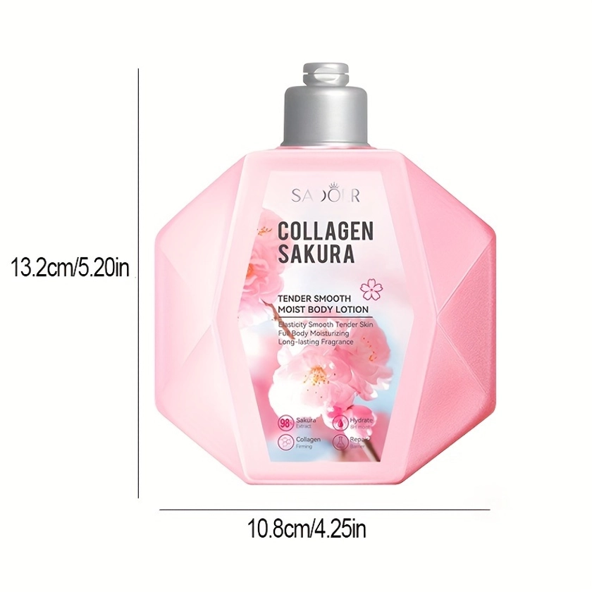Cherry * &amp; Collagen Body Lotion - 10.14oz, Hydrating &amp; Moisturizing For Smooth Skin, Long-Lasting Fragrance, Suitable For All Skin Types