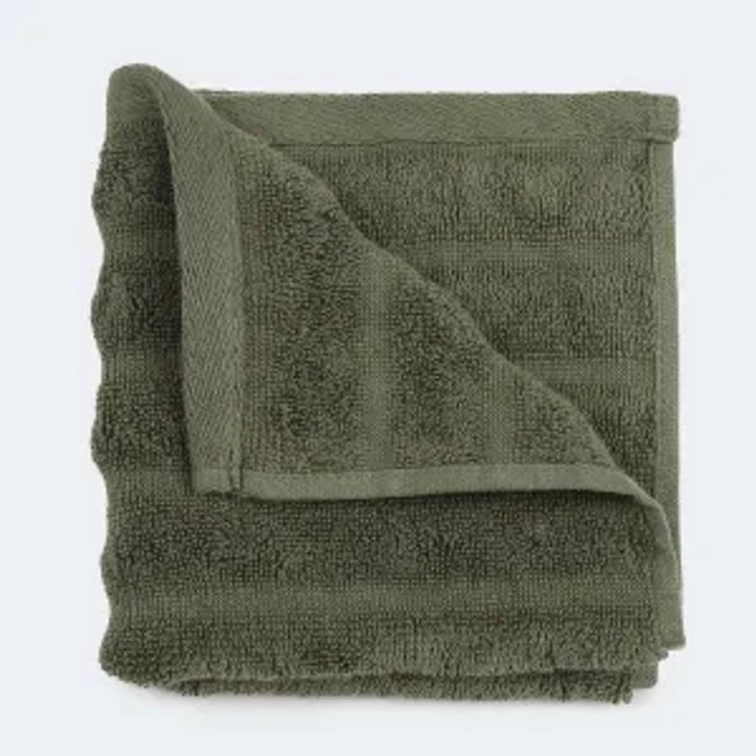 Thick Ribbed Australian Cotton Face Washer - Forest Green