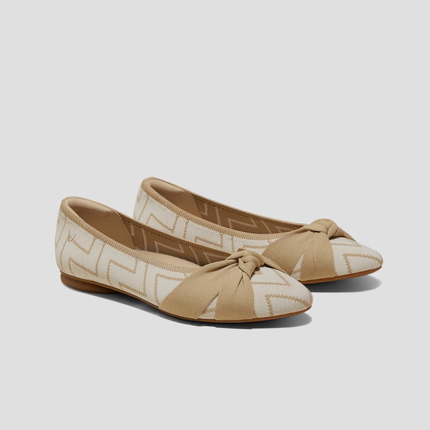 Commemorative Special Edition Flats (Bibi), IVORY V-PRINT, EU35 | VIVAIA