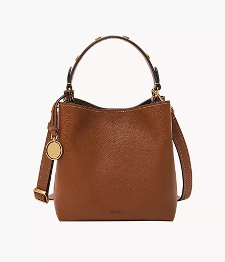 Jessie Leather Small Bucket Crossbody Bag