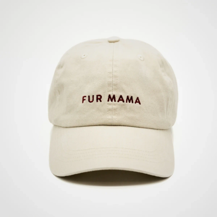 Stylish Beige Denim Cap - "Fur Mama" | Collar of Sweden