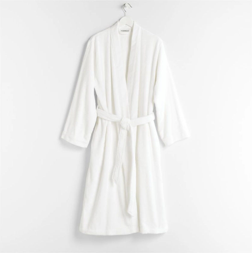 Organic Turkish Crisp White Cotton Bath Robe S/M + Reviews | Crate & Barrel Canada