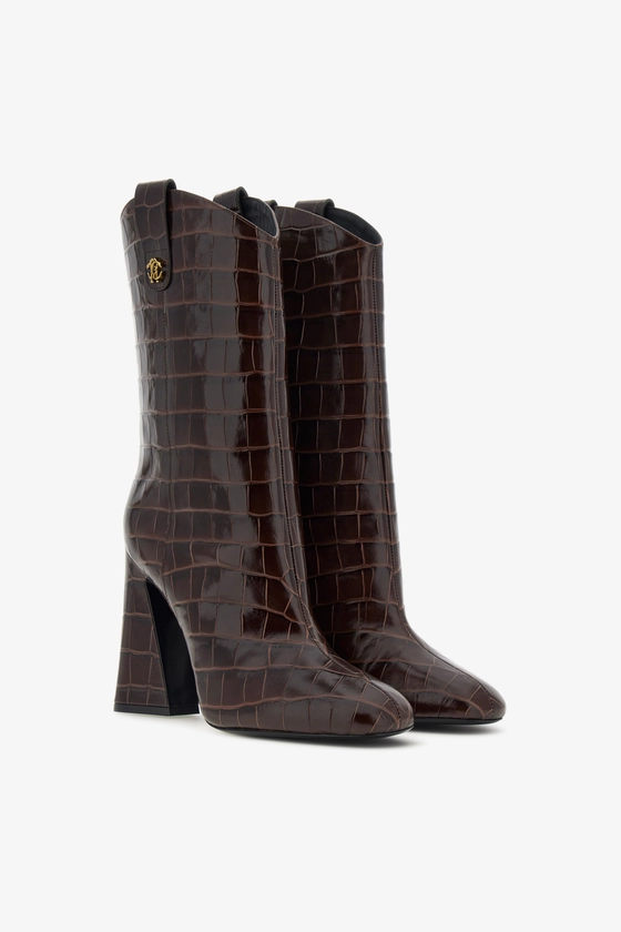 Boots with RC Logo | Marron foncé | | Roberto Cavalli FR