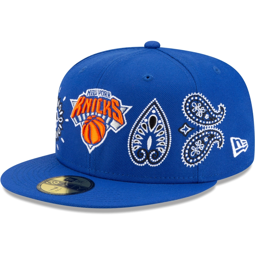 Men's New York Knicks New Era Blue Paisley 59FIFTY Fitted Hat