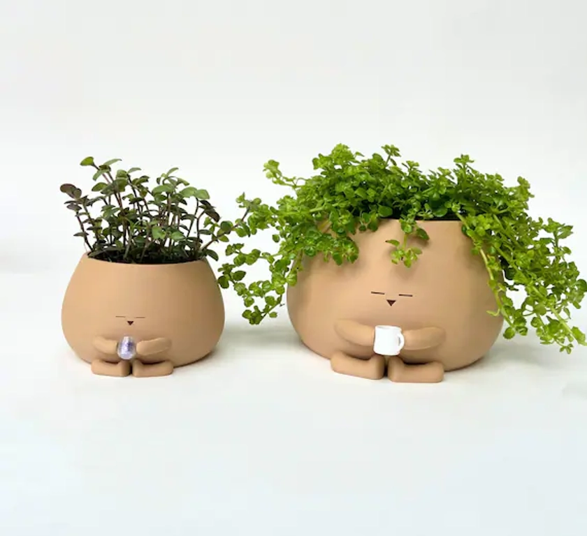 Cozy Pot Holding Drink Planter | Wine Coffee Bubble Tea for Plant Lover