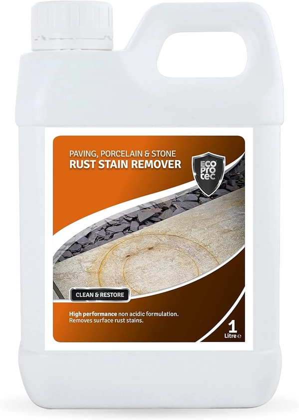 ECOPROTEC Rust Stain Remover for Paving Porcelain Stone & Tile (1 Litre)