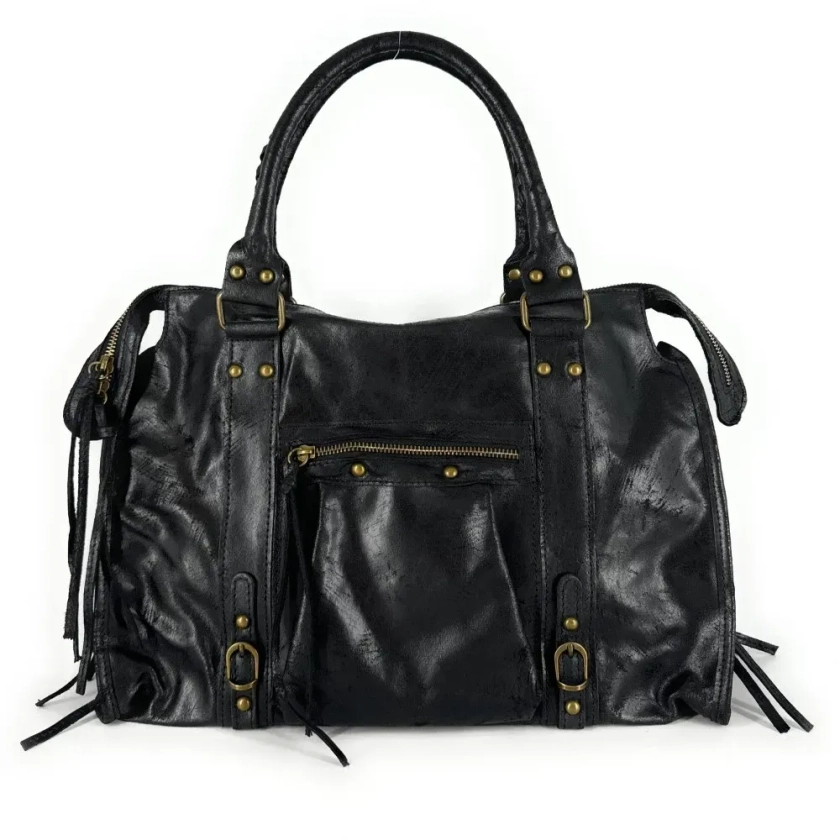 Best-seller : Sac à main femme en cuir brossé SANDSTORM Noir