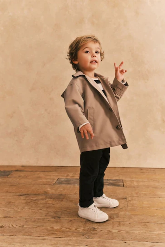 Neutral Shower Resistant Trench Coat (3mths-7yrs)