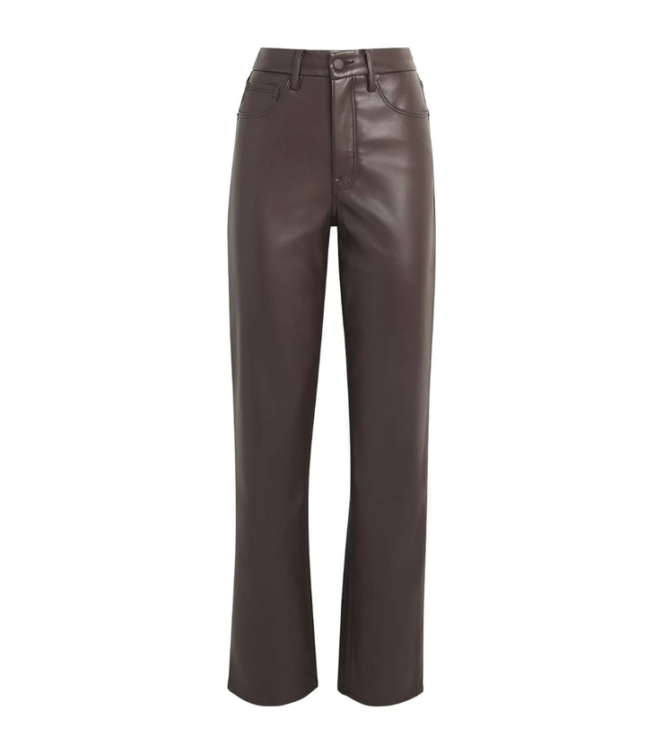 Womens Good American brown Faux Leather Good Icon Trousers | Harrods UK