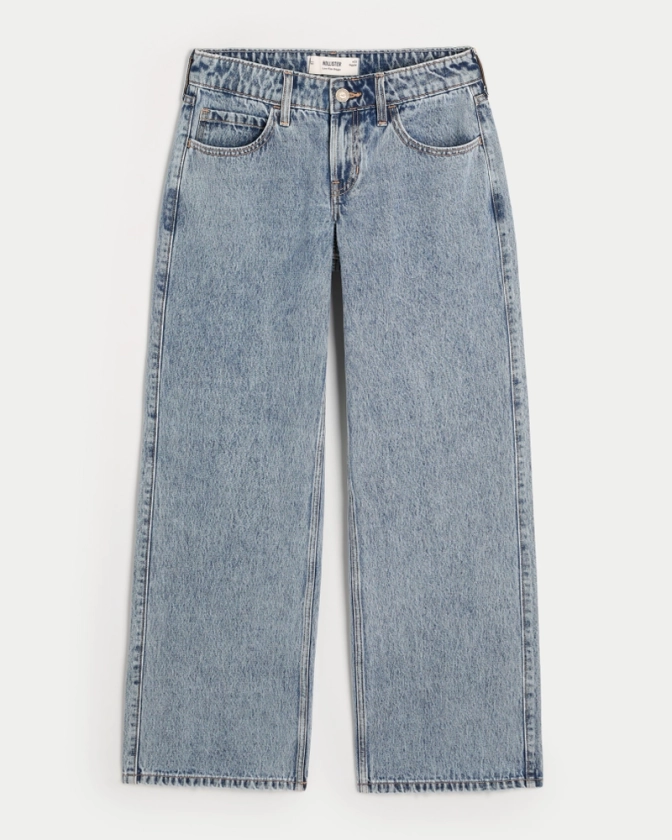 Women's Low-Rise Medium Wash Baggy Jeans | Women's | HollisterCo.com