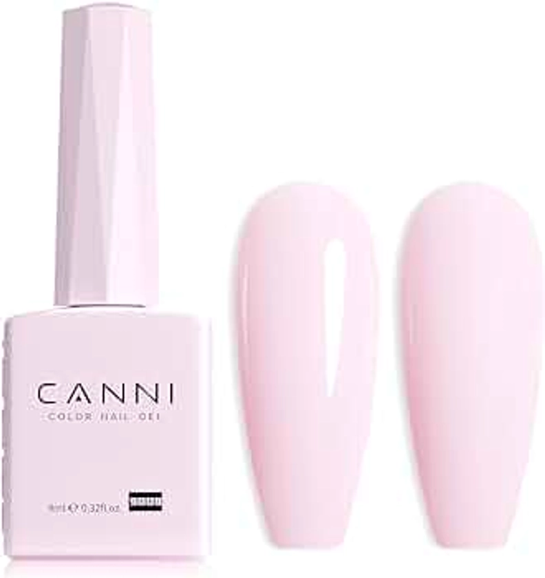 CANNI Light Pink Gel Nail Polish, 1Pcs Baby Pink Gel Polish Soft Pale Pink Color Nail Polish Gel High Gloss Soak Off U V Gel Nail French Nail Manicure Salon DIY