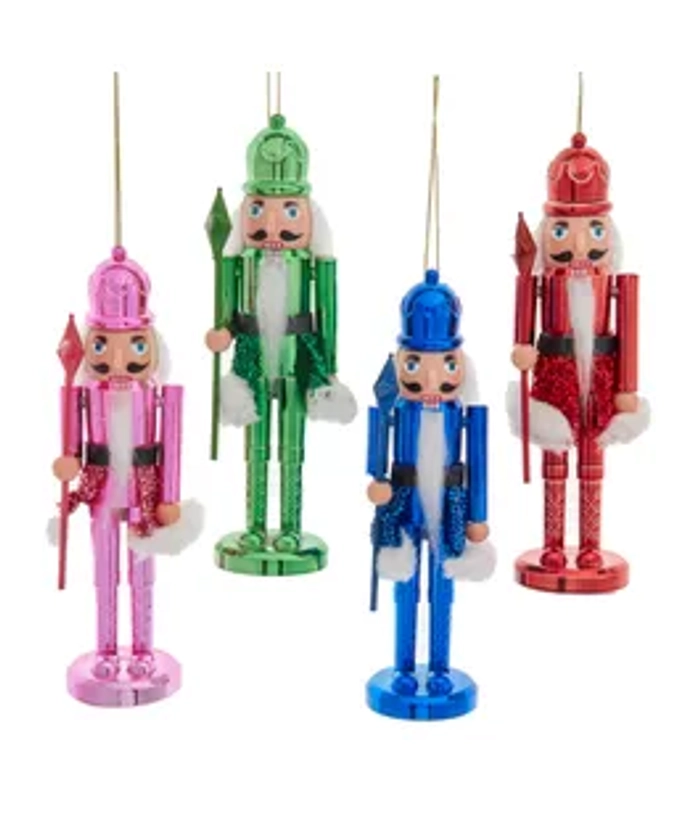 Bright Colored Nutcracker Ornaments, 4 Assorted