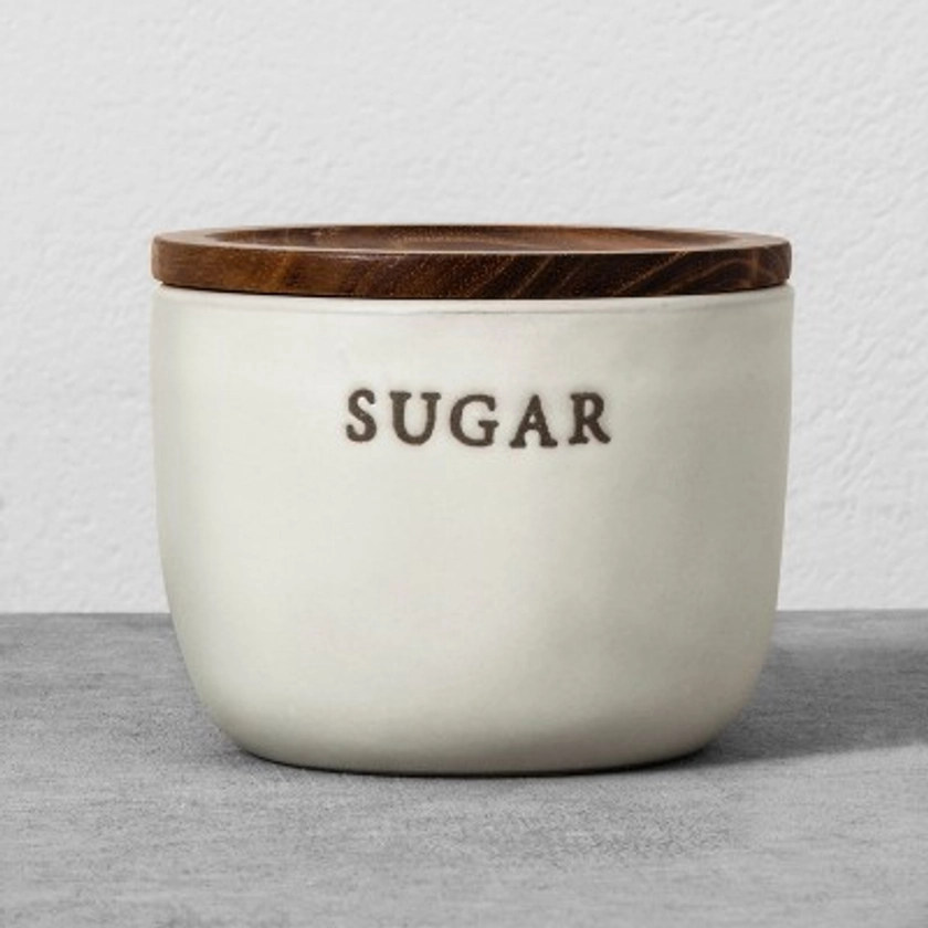 Stoneware Sugar Cellar with Wood Lid - Hearth &#38; Hand&#8482; with Magnolia